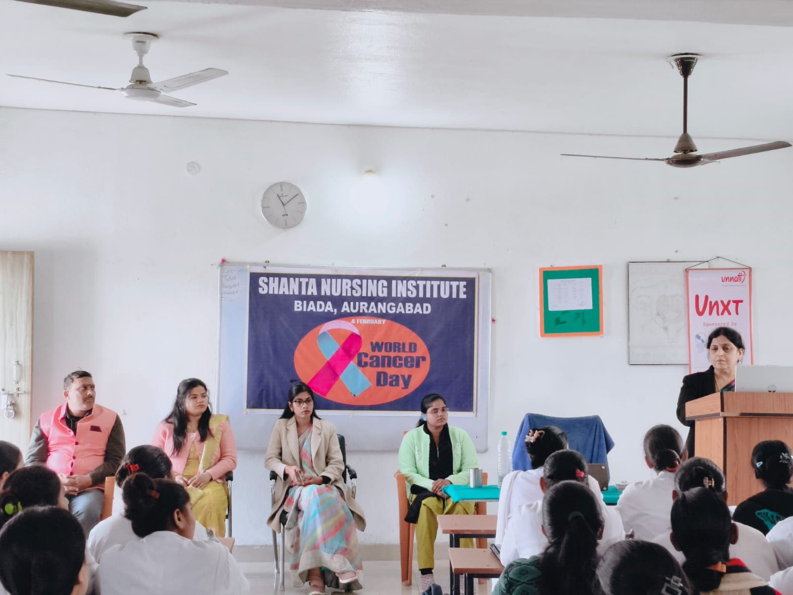 World Cancer Day awareness session at Shanta Nursing Institute, BIADA, Aurangabad